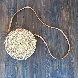 Nordstrom Woven Rattan Canteen Bag